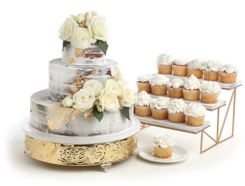 Wedding Cake and Cupcakes by Cosentino's Catering